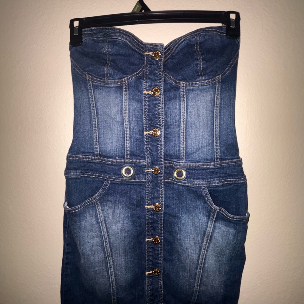 Baby Phat Blue Strapless Dress